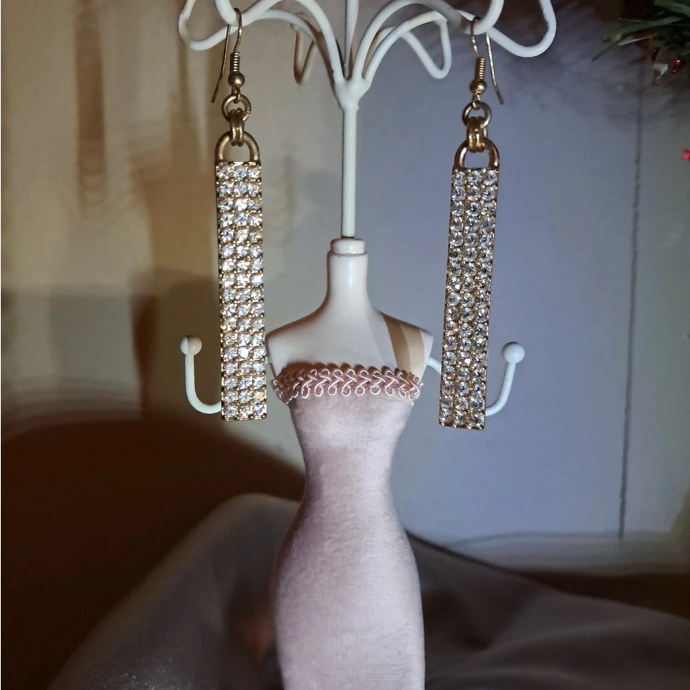Elegant Gold and Silver Dangle Earrings